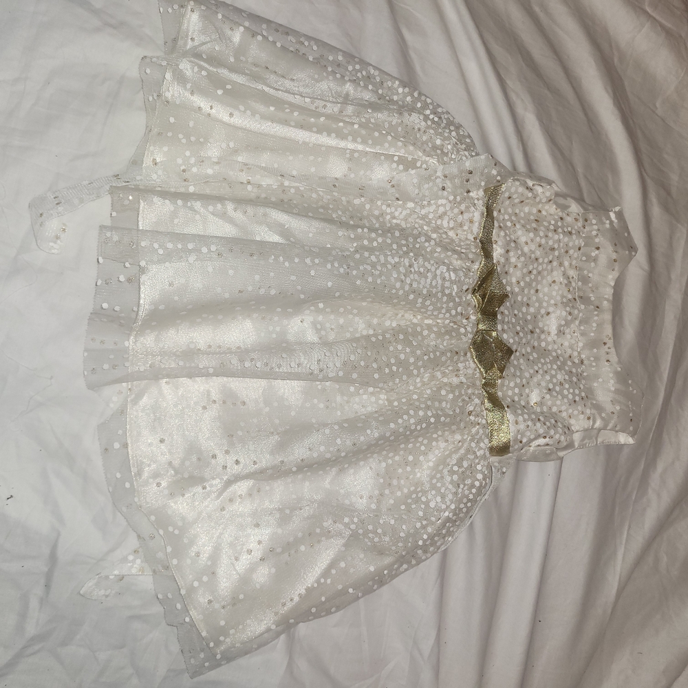 Jona Michelle White Dress with Gold Accents